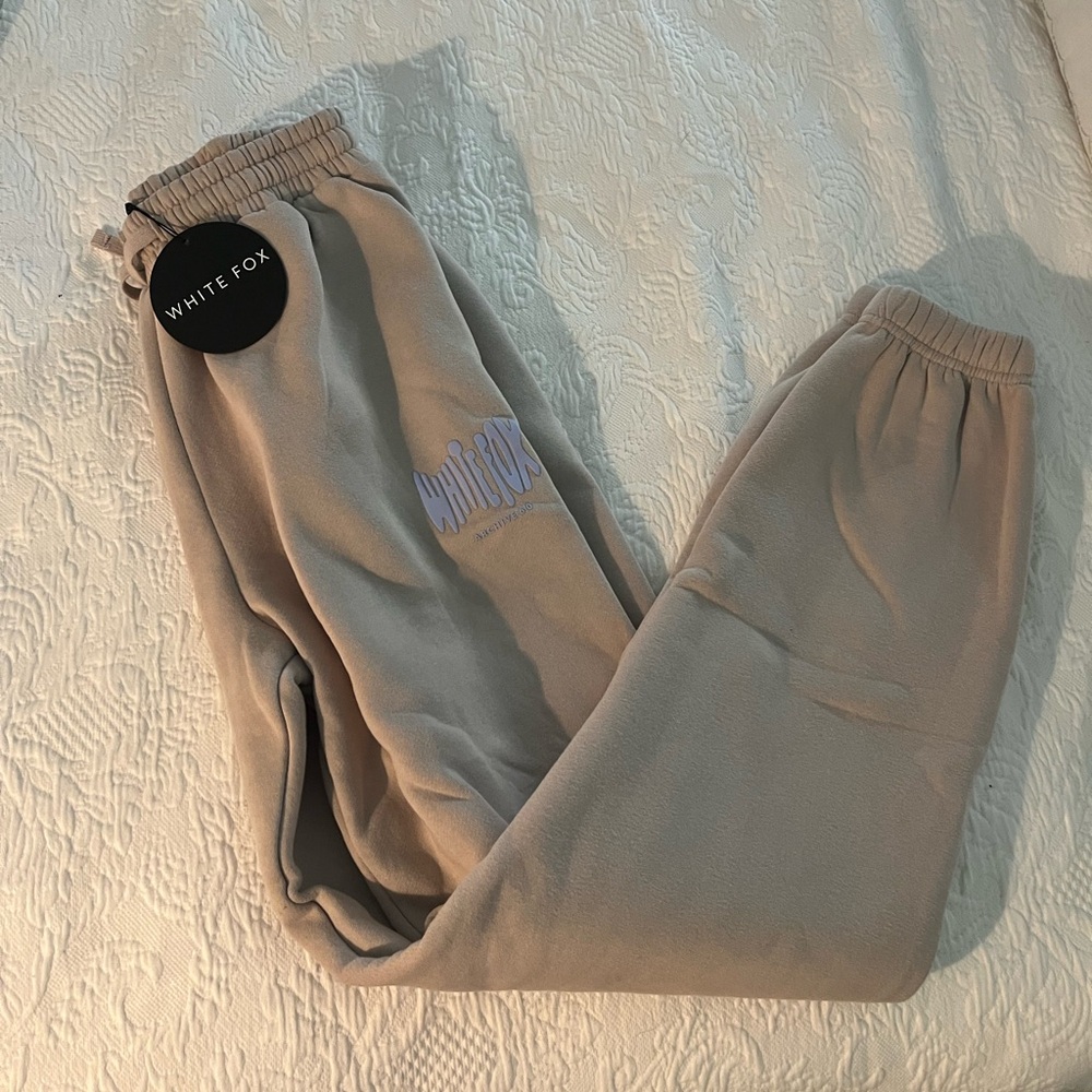 BRAND NEW White Fox Beige Sweatpants